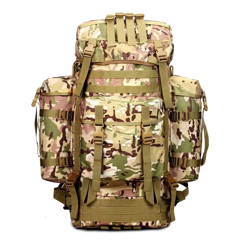 Large Capacity 100L Tactical Mountaineering Bag Army Camouflage Backpack Outdoor Backpack Hiking Camping Sports Backpack