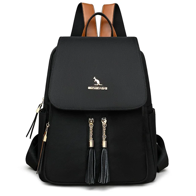 Solid Chains Tassel Zipper Hasp High Capacity Oxford Backpacks 2024 Fashion Hot Sale Ladies Bag Mochila Mujer Bolsos De Señora