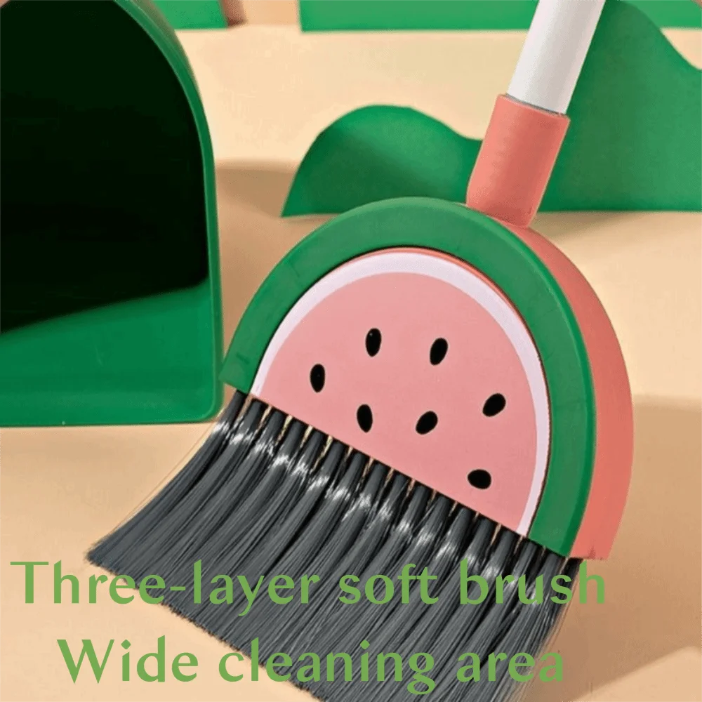 Lustige Cartoon Kinder Kehrschaufel Set Mini Kunststoff Reinigung Spielzeug Zitrone Wassermelone Baby Besen Set Für Alter 3-8