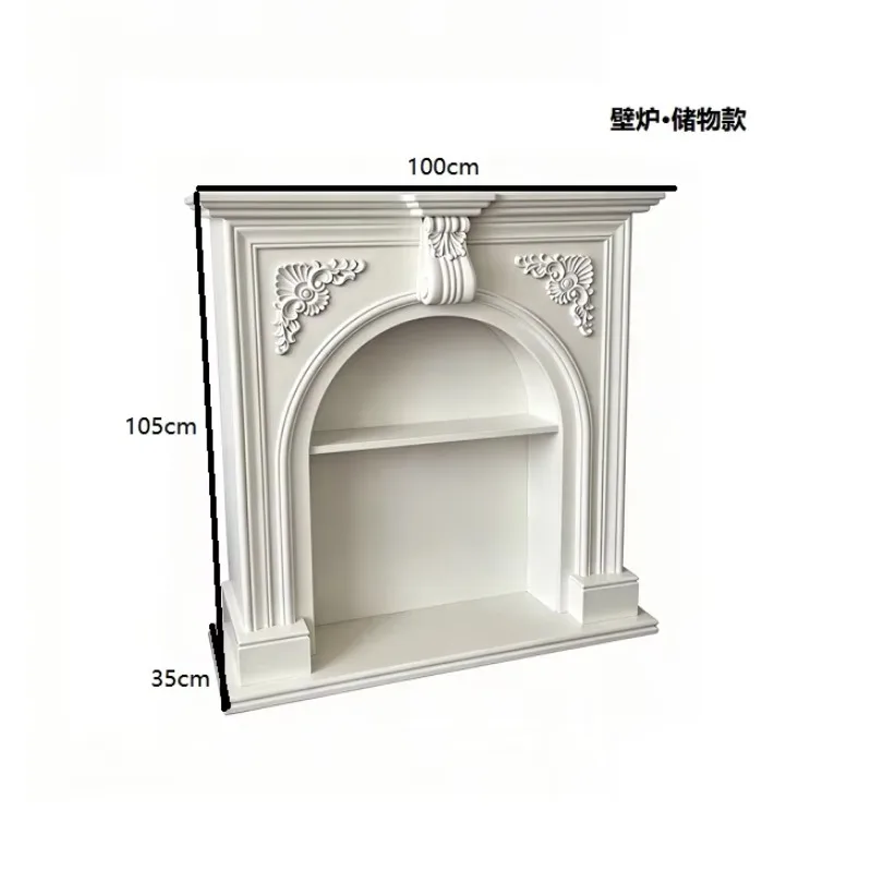Limited Offer French Retro Fireplace Cabinet, Simulated Fireplace Decoration, Integrated Solid Wood Porch Cabinet, Birdcage Fir