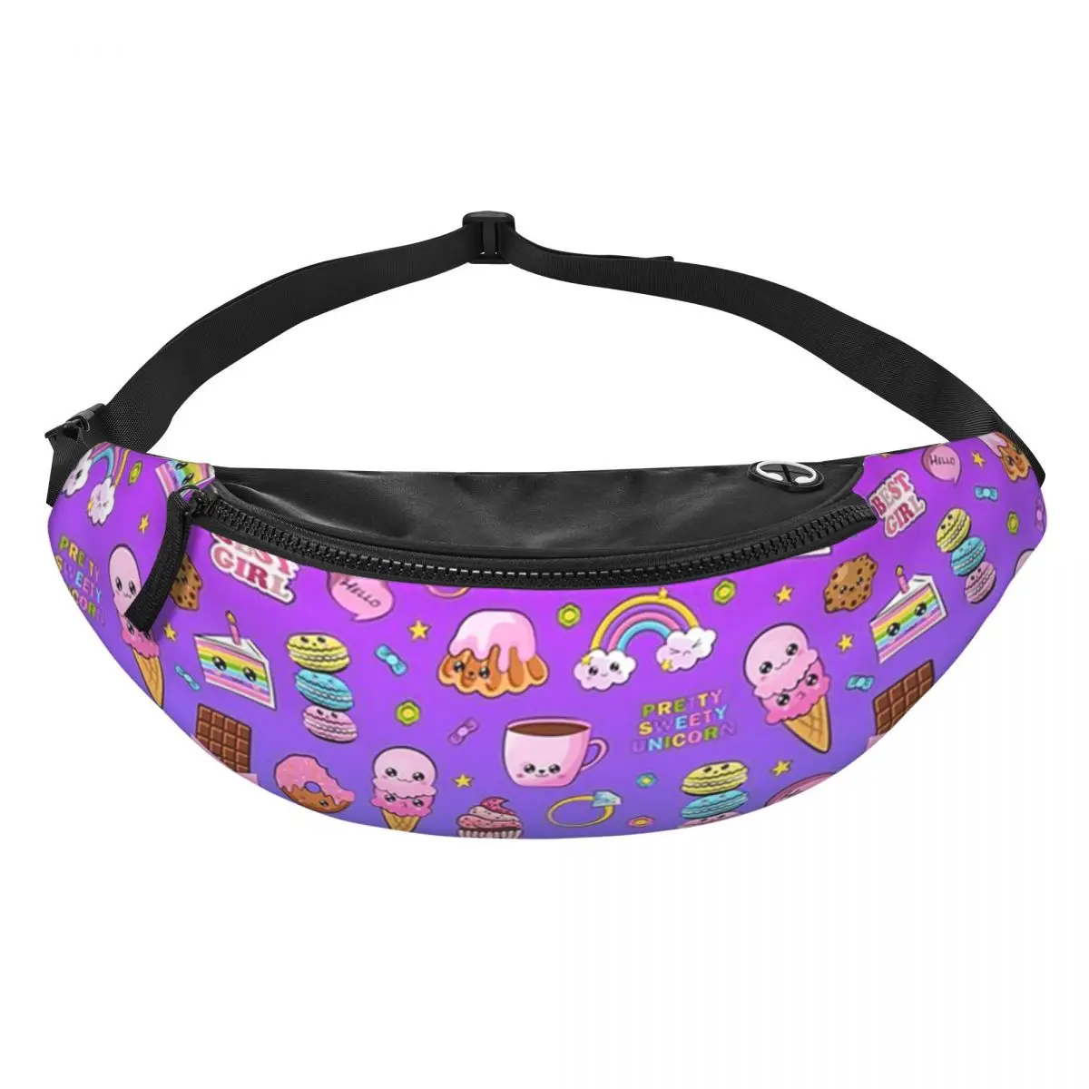 

Kawaii Candy Pattern Fanny Pack Men Women Crossbody Adjustable Waist Bag Travel Running Phone Pouch