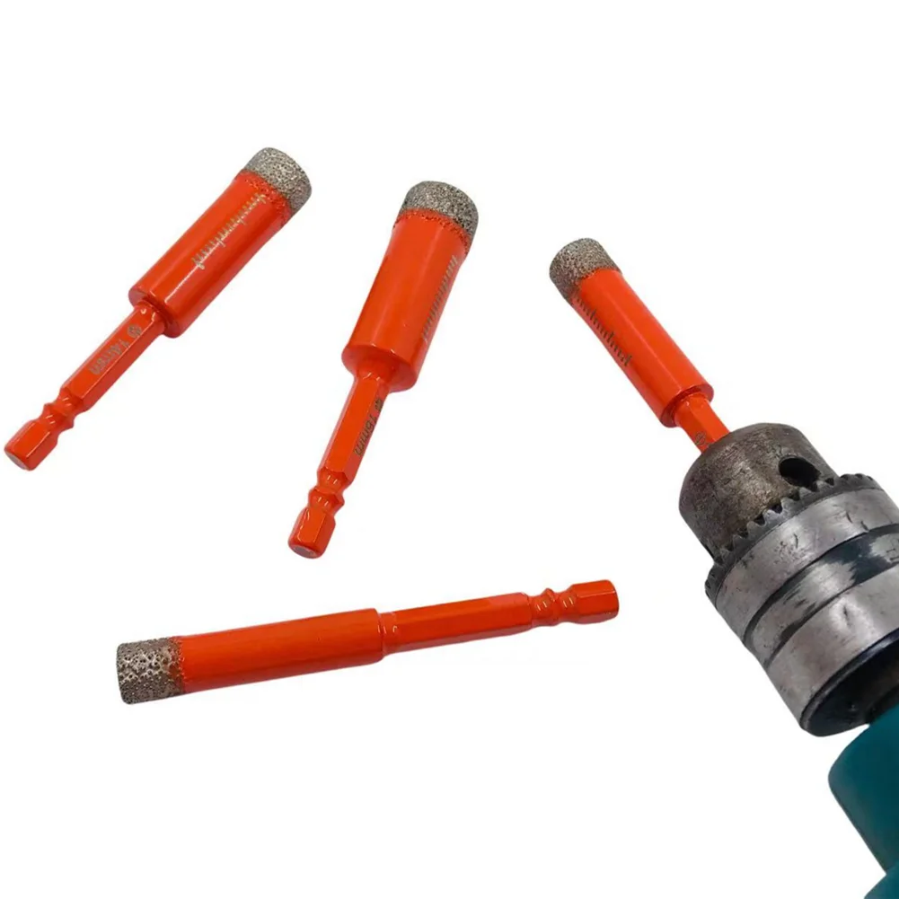 Dry brazing hole opener multi-functional marble tile vitrified tile all-ceramic hole hexagonal handle air drill bit