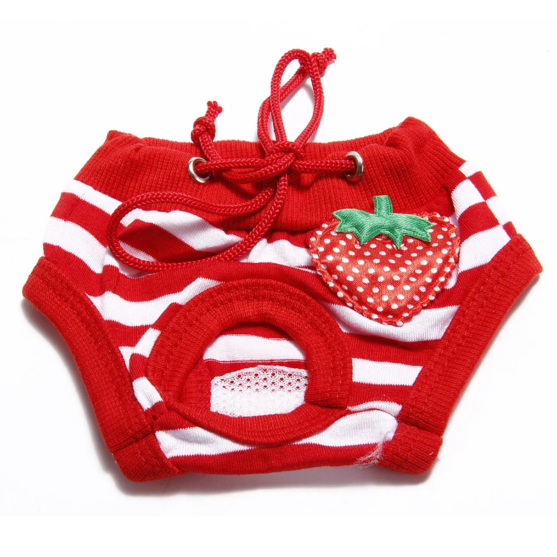 Pet Dog Shorts Sanitary Physiological Pants Cute Fruit Print Diaper Dog Shorts Washable Female Dog Panties Underwear Briefs DC05