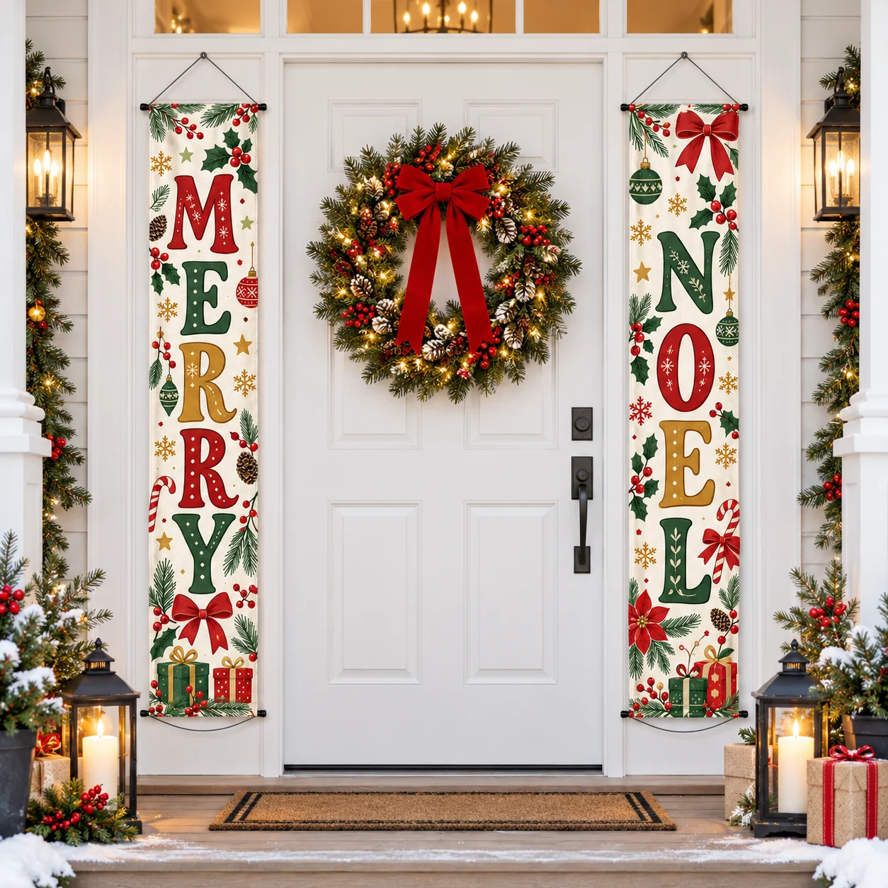 Custom Polyester Double Pole Door Flags Set of 2, Personalized Banner for Company Events, Grand Openings, Parties and Home Decor
