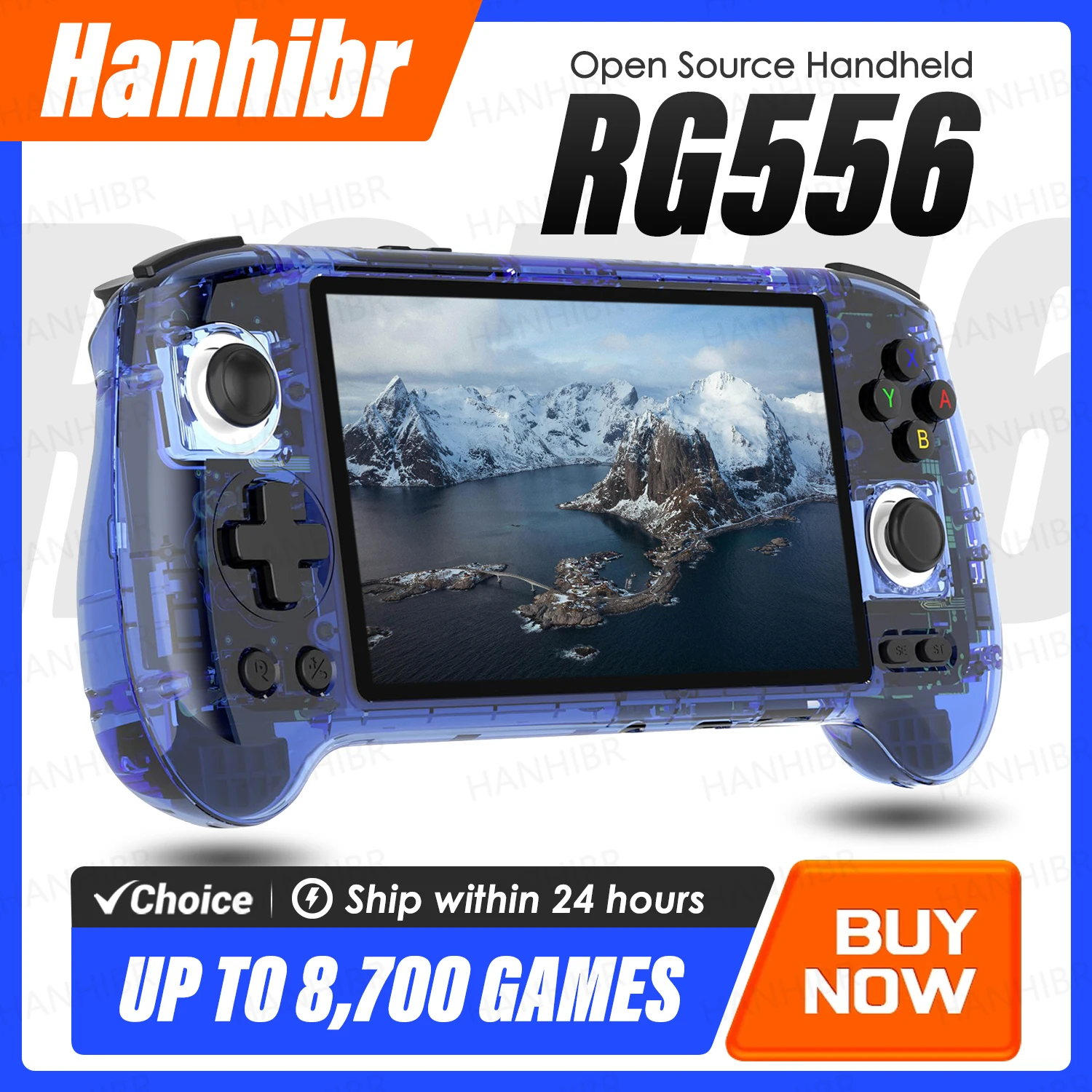 Anbernic Rg556 Handheld Game Console 5.48 ''Amoled Scherm Android Systeem 5500Mah Batterij Bluetooth5.0 Draagbare Videogamespeler