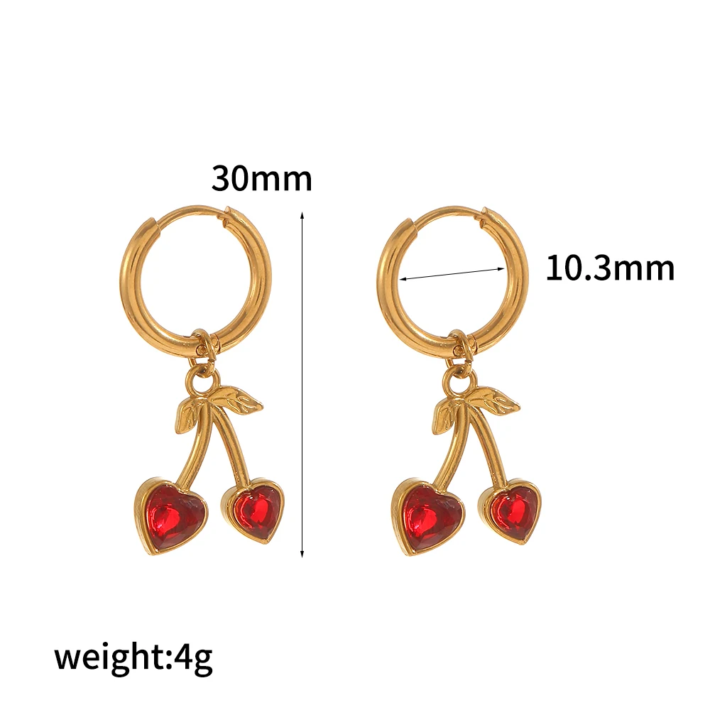 Modische Persönlichkeit Edelstahl-Ohrringe Damen Emaille Chili-Pfeffer-Kirsche Schmuck DIY Niedliche Accessoires – Detail 12