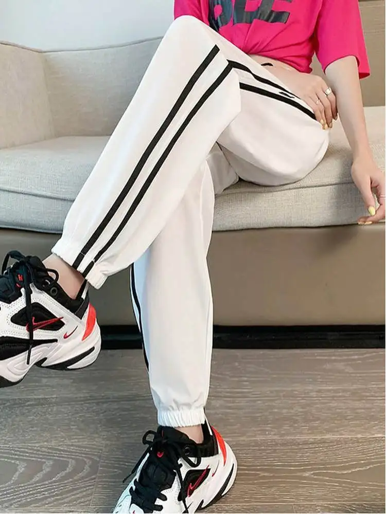 Special Offer Summer Thin Ice Silk Quick Dry Sports Pants Women Loose Slimming Nine Points Cuffed Casual Lantern Pants