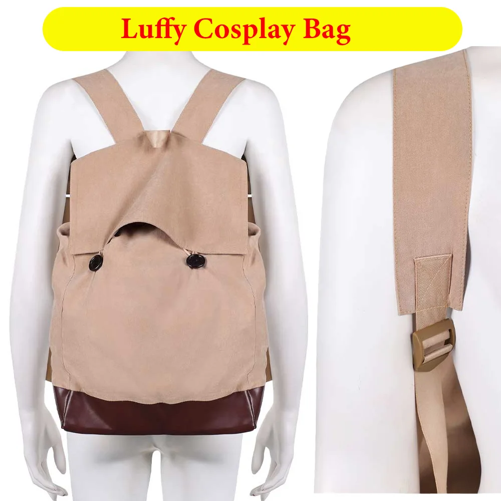 

Fantasia Luffy Cosplay Shoulders Bag Schoolbag Men Adult Movie Pirate Backpack Costume Accessories Rucksack Props Carnival
