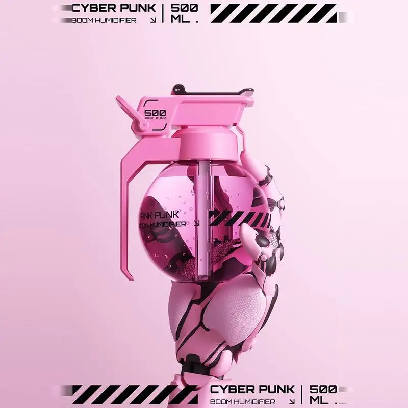 مرطب بتصميم Cyberpunk، مرطب محمول قابل لإعادة الشحن عبر USB لسطح المكتب، للمكتب المنزلي، مرطب للغرفة