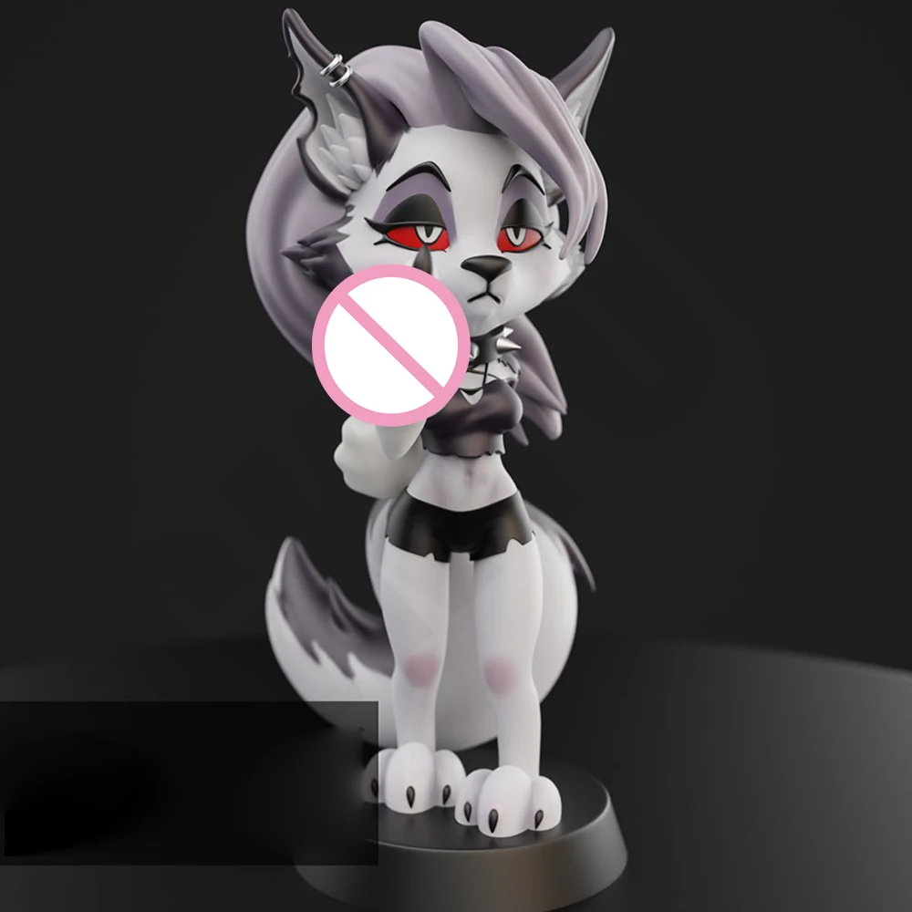 

1/24 Cute kawaii Loona wolf Resin Figurine Toy Unpainted GK Doll Unassembled 3D Print Assembly Miniature Reduction Statue Toy