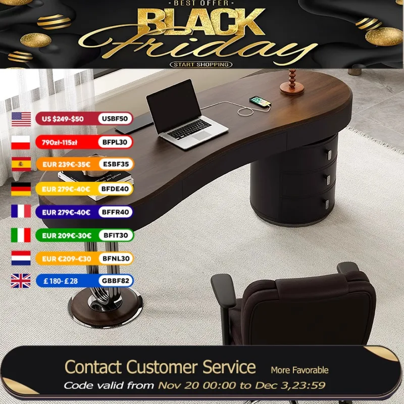 Modern Storage Computer Desks Luxury Elegant Adult Notebook Gaming Desk Office Executive Wooden Escritorio Ordenador Furniture