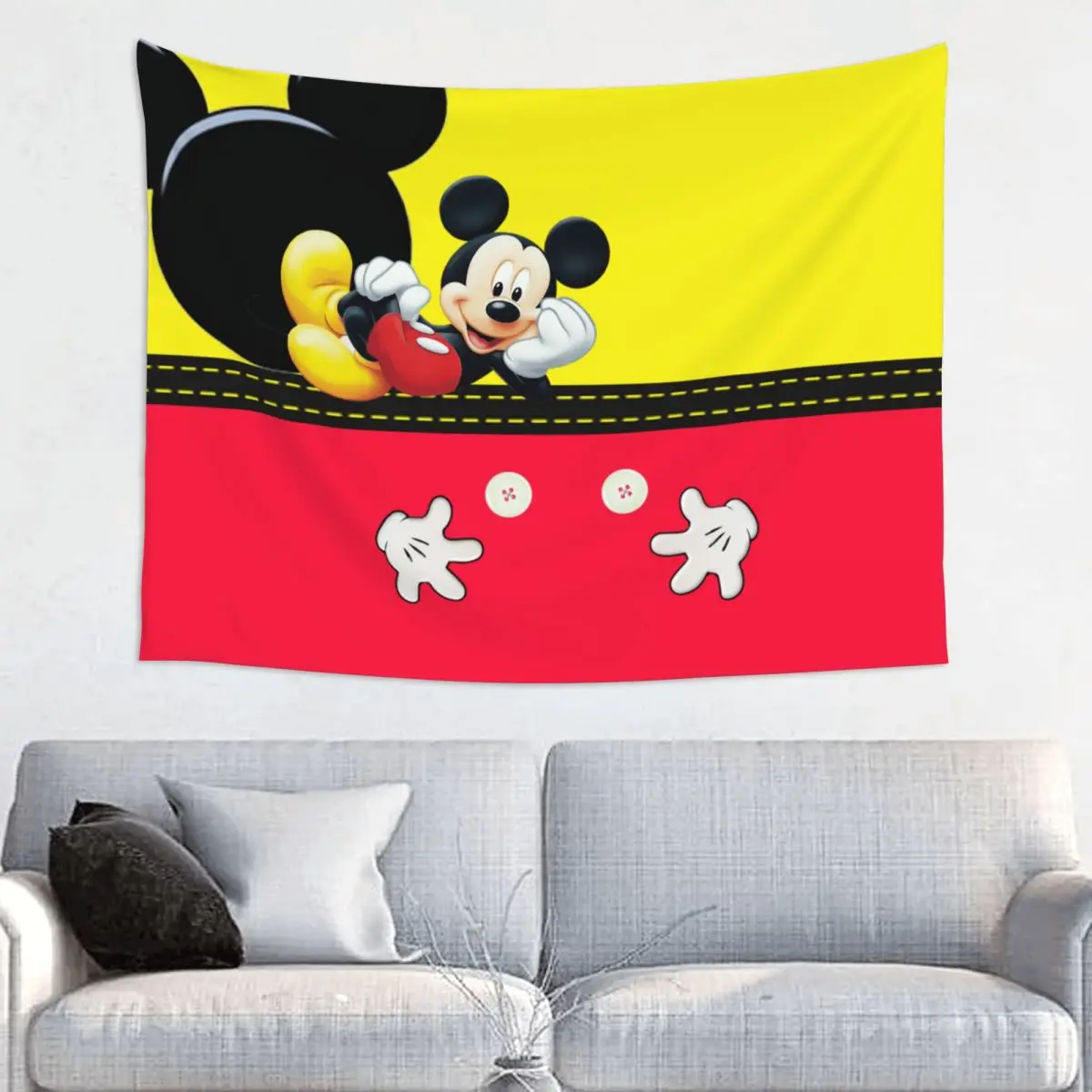 Custom Mickey Mouse Minnie Tapestry Hippie Room Decor Anime Cartoon Tapestries Wall Hanging for Bedroom Home Decoration