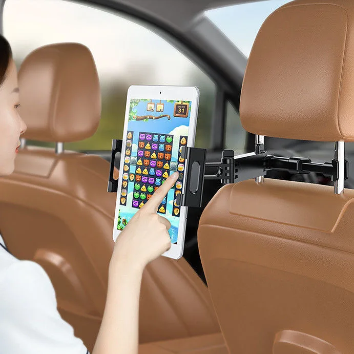 Einziehbarer Handy- und Tablet-Halter für die Rückseite der Kopfstütze im Auto, drehbare Halterung für die Rückseite des Sitzes, geeignet für Handys und Tablets mit einer Bildschirmgröße von 5 bis 13 Zoll. – Detail 9
