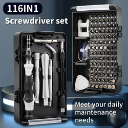 Precision Screwdriver Set 116 in 1 Professional Repair Hand Tool Kit with 98 Magnetic Drill Bits for PC Xbox PS4 Switch iPhone