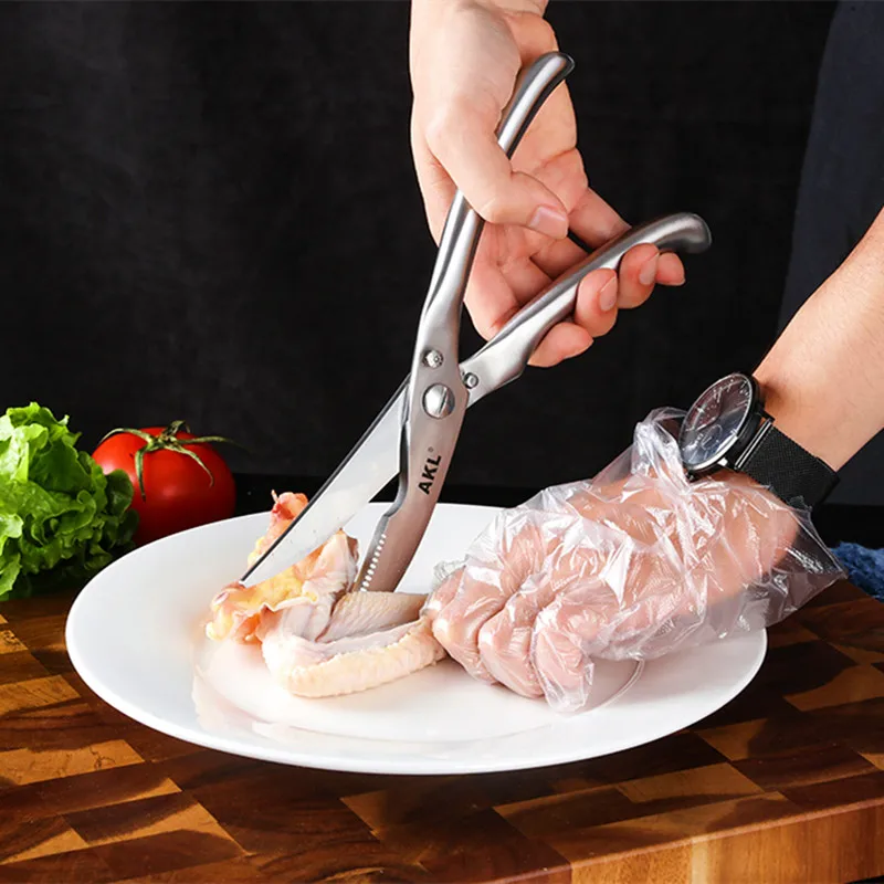 Multifunction Kitchen Accessories 420 Stainless Steel Large Kitchen Scissors Food Fish Bone German Home Knives Dining Bar Garden