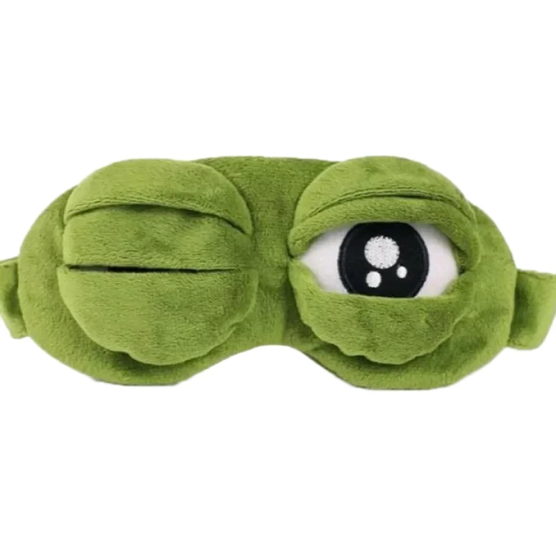 Sad Frog Sleep Mask Eyeshade Plush Eye Cover Travel Relax Gift Blindfold Cute Patches Cartoon Sleeping Mask for Kid Adult