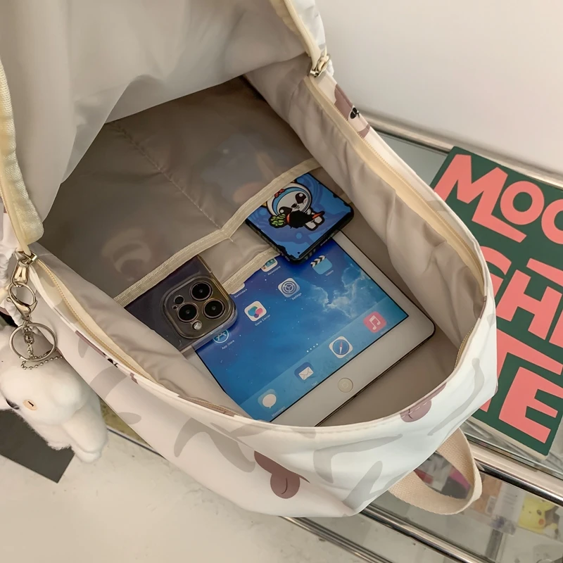 حقائب ظهر نسائية لطيفة مقاومة للماء من النايلون حقيبة ظهر مدرسية للطالبات والفتيات Kawaii حقيبة كتب للكمبيوتر المحمول Mochilas