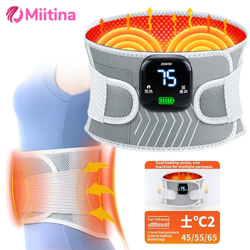 

Electric Heating Belt Waist Vibration Massager Hot Compress Therapy Physiotherapy Lumbar Pain Health care Weight Loss Shaping