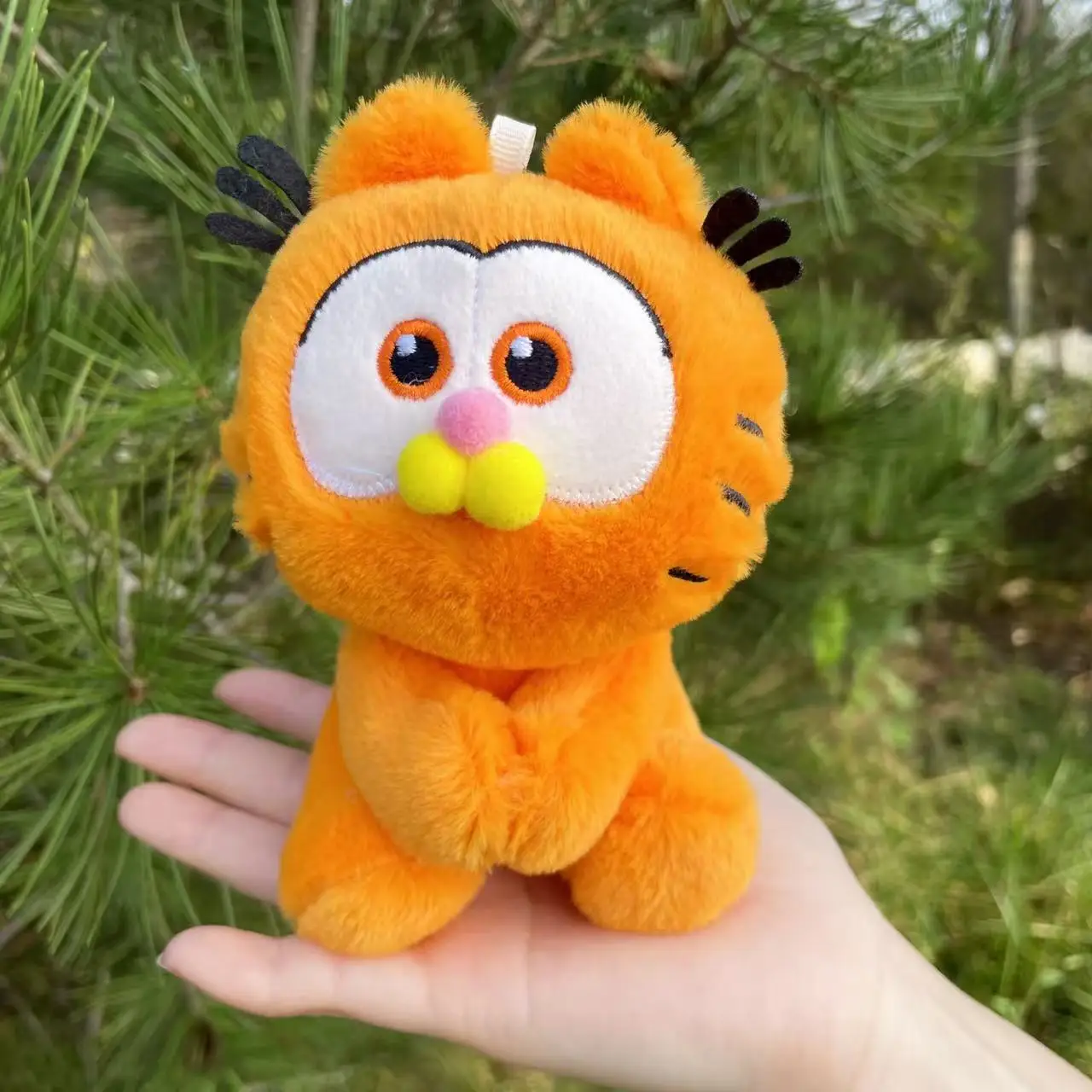 13cm Cute Garfield Cat Stuffed Doll Kawaii Soft Animal Cat Plush Toy Small pendants Backpack Hangings Plush Keychains