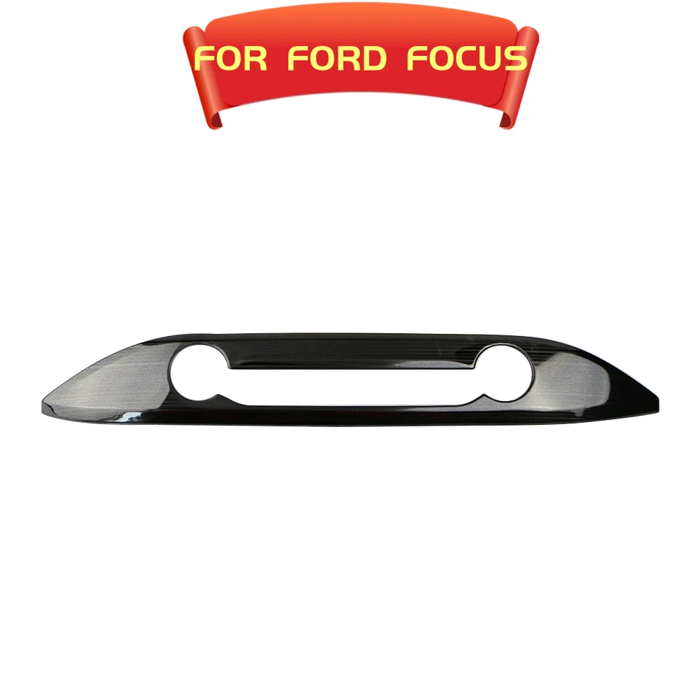 AT Car Central Control Knob Panel Cover Trim Sticker For ford focus MK4 2019 2020 Stainless Steel Sliver Decorative Blue Frame