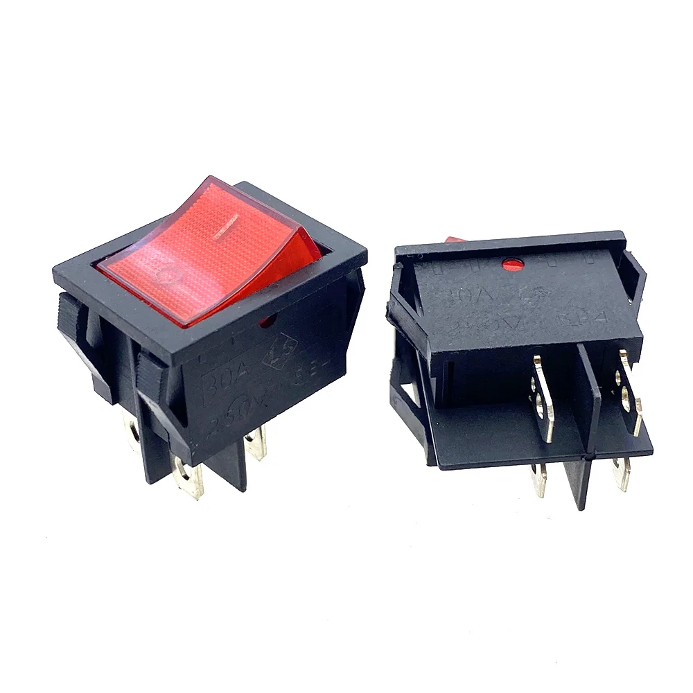 Latching Rocker Switch ON OFF 2-Way 4-Pin Embedded High Current AC 250V 30A 5E4 Electrical equipment  Power Switch