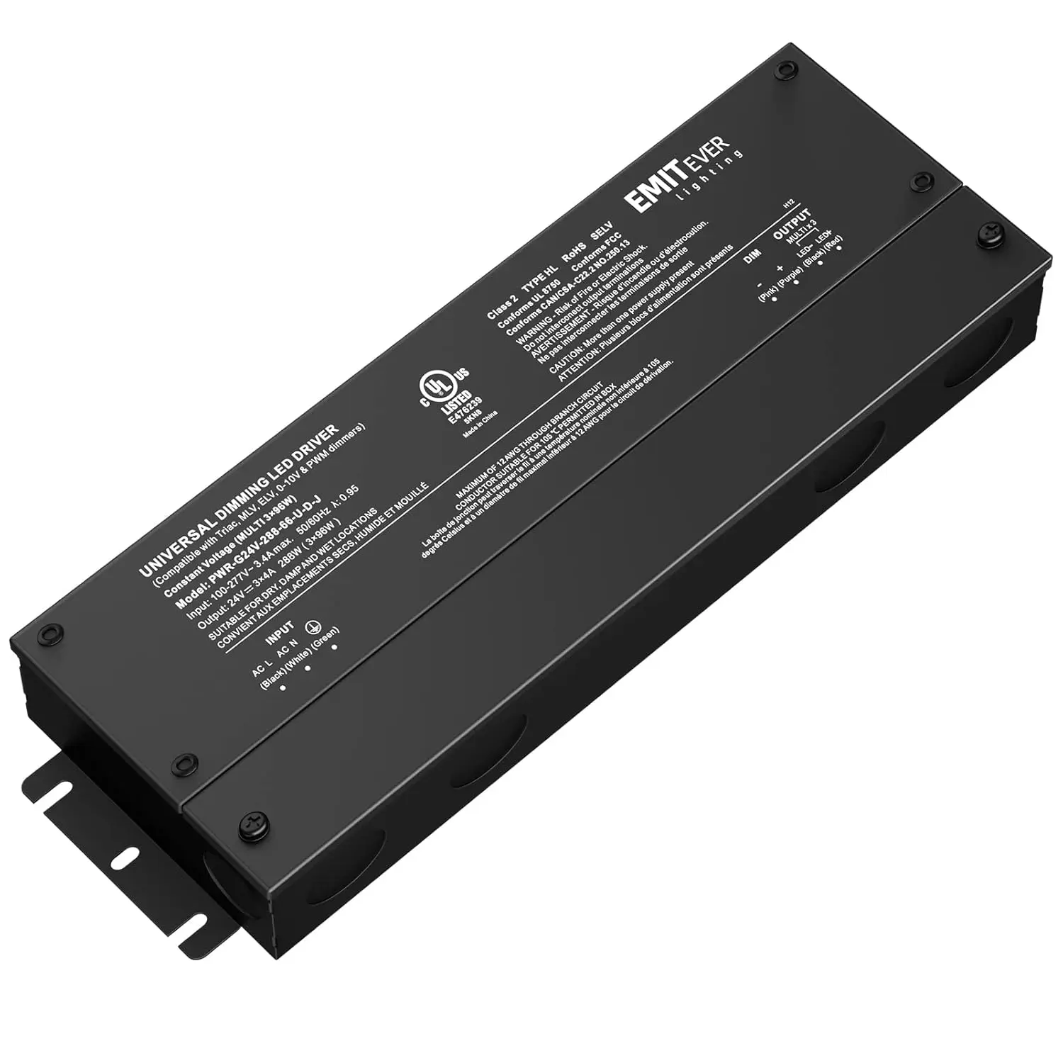 LED Driver, 24V 5-in-1 Dimmable Power Supply,3-Channels AC to DC Transformer for LED Light, Compatible