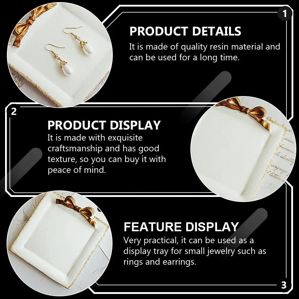 

Unique Retro Resin Jewelry Tray Beautiful Color Desktop Ornament Jewelry Display Tray Photography Prop Decorative Resin Earring