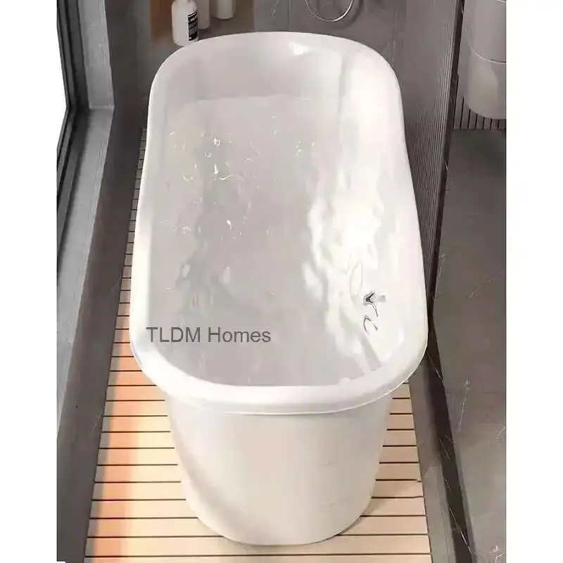 

Thickened Plastic Bathtub for Bathroom Creative Full Body Seatable Portable Bathtubs Japanese Simple Design Bathtubs for Hotels