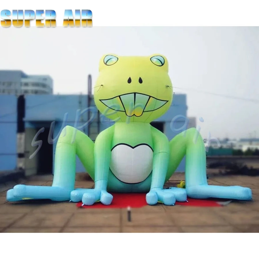 Customized advertising decoration for company smiling inflatable frog model