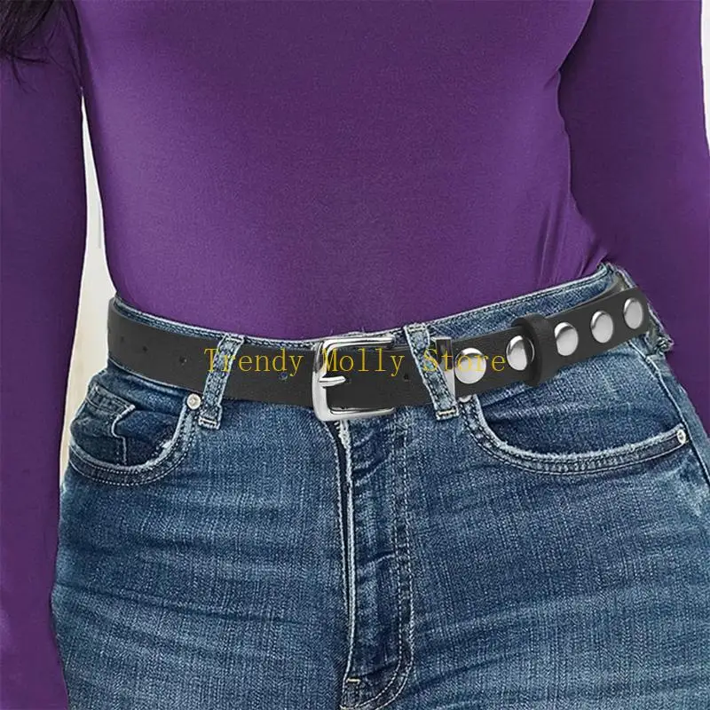 N5KB Fashion Hot Girls Women Wery Belt مع حزام دبوس قابل للتعديل Harajuku