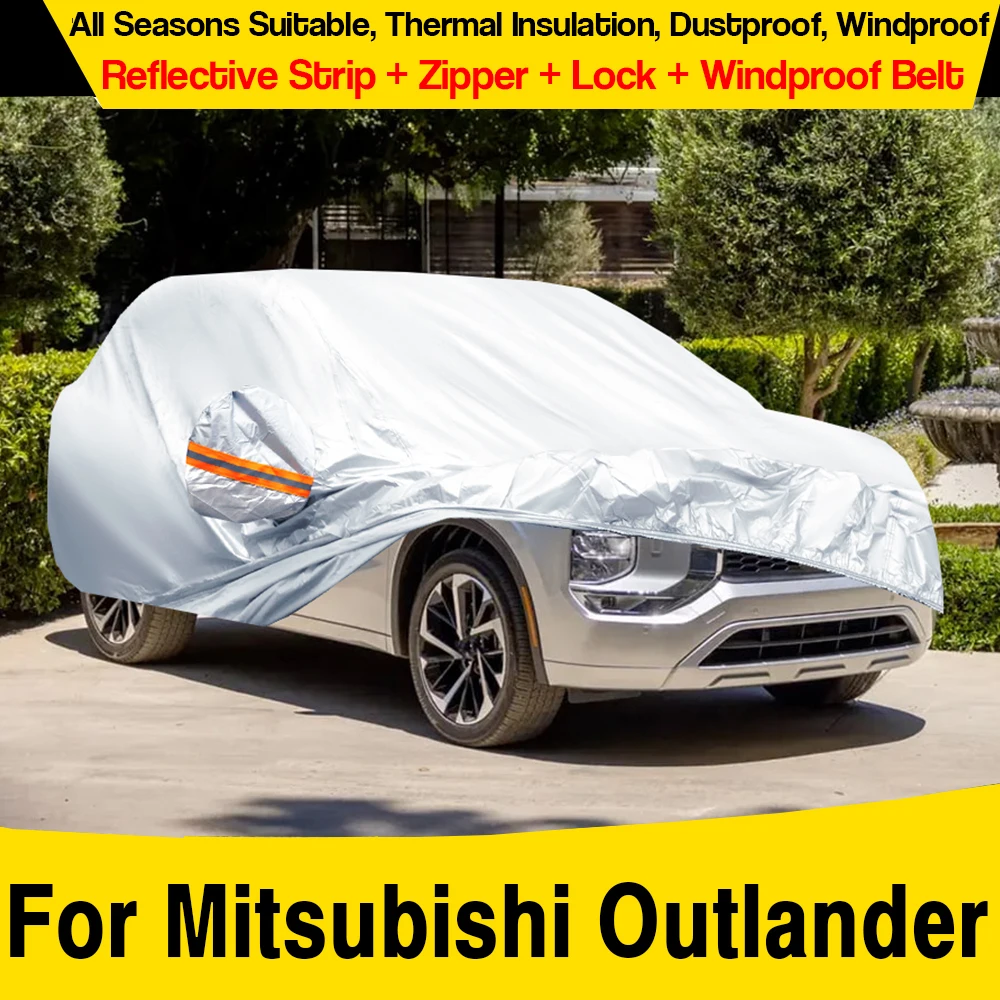 Full Car Cover Anti-UV Sun Rain Snow Scratch Prevent SUV Cover Windproof For Mitsubishi Outlander Airtrek 2001-2025