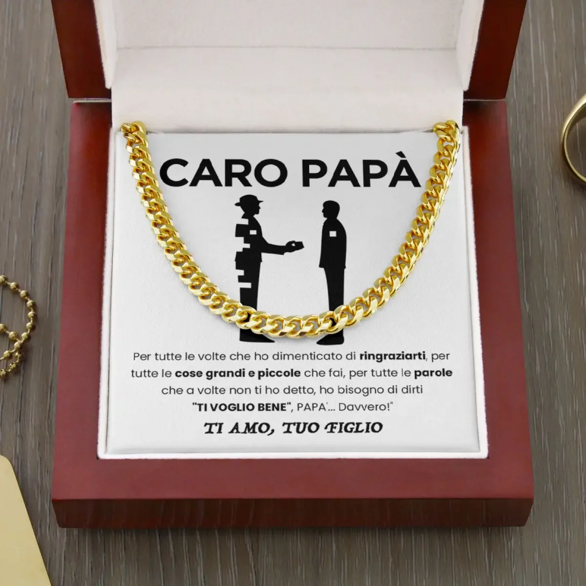 

Italian To My Dad Father Gift From Son New Stainless Steel Cuban Chain Men Chain Necklace Birthday Gifts 2023 Fashion Jewelry