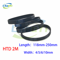 HTD 2M Rubber Timing Belt Width 4/5/6/10mm Length 118mm-250mm Vacuum cleaner Drive Belt 2M 120 126 128 130 142 150 162mm 2M-142