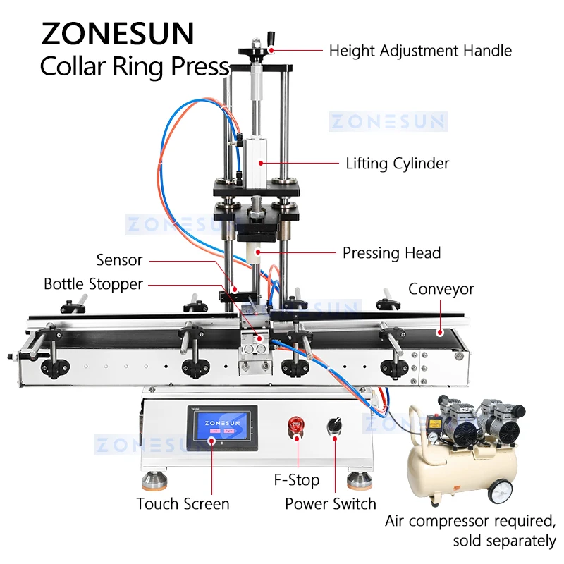 Zonesun ZS-YGX01 منضدية العطور طوق حلقة الصحافة العطور طوق تركيب أداة العطور طوق العقص آلة