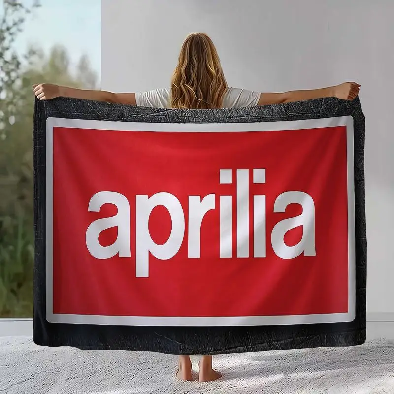 Vintage A-Aprilia Racing Car Soft Flannel Throw Blanket,Cozy Blanket for Bed,Sofa,Living Room,Picnic,Camping,Home Decor Moto