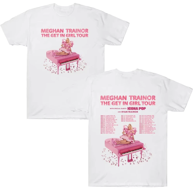 Meghan Trainor The Get Girl Tour Graphic T Shirt Men Women Hip Hop Fashion Oversized T-shirt Male Casual Cotton Tee Short Sleeve