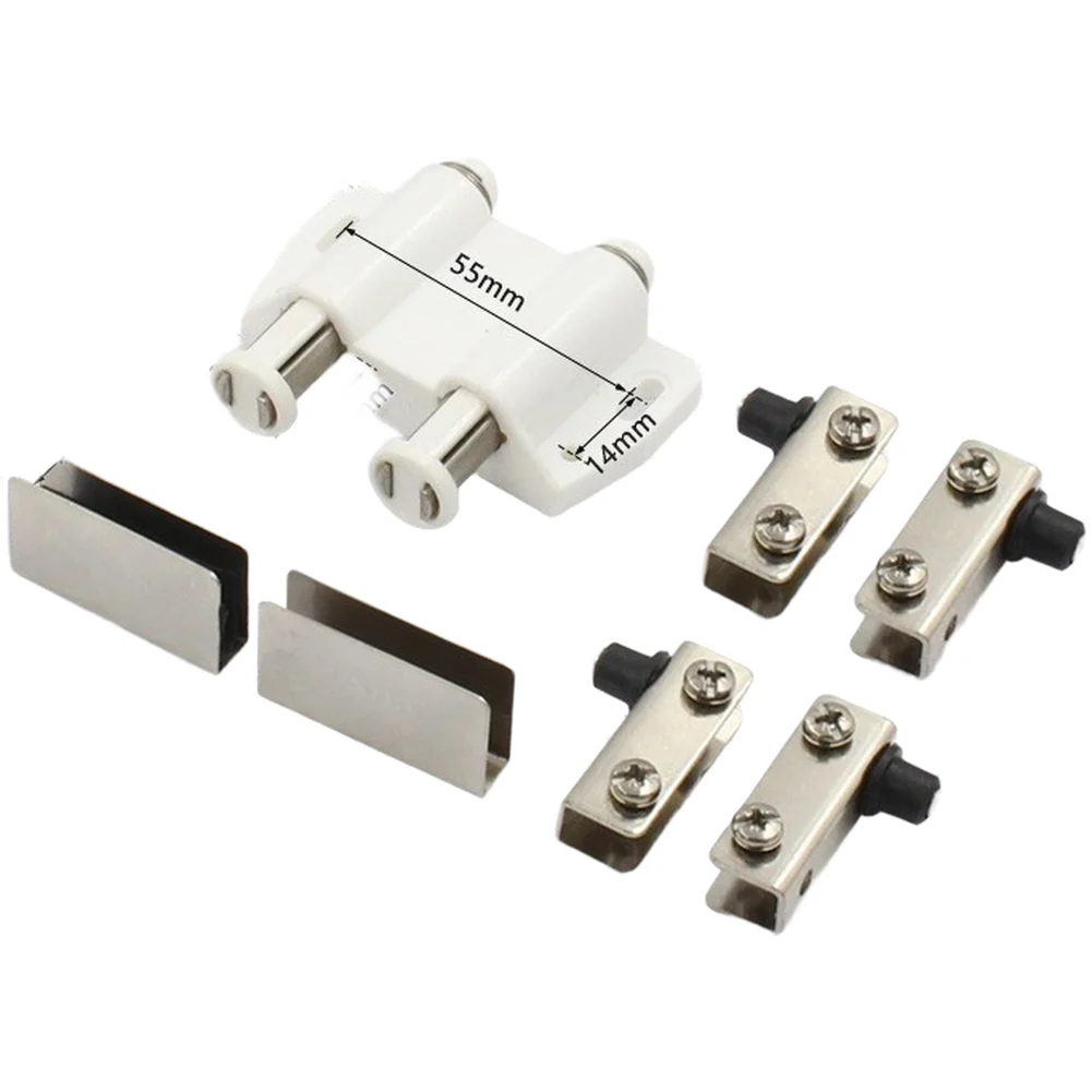 Adjustable glass pad magnetic catch concealed latch for For Single glass door noiseless press to open stainless and ABS parts