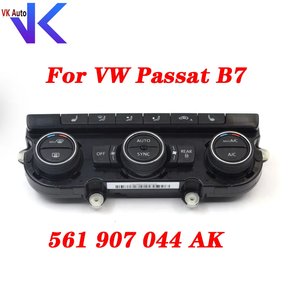 For VW Passat B7 Climatronic Control Panel With Rear lock Seat Heating Visualization On RNS / RCD 561 907 044 AK