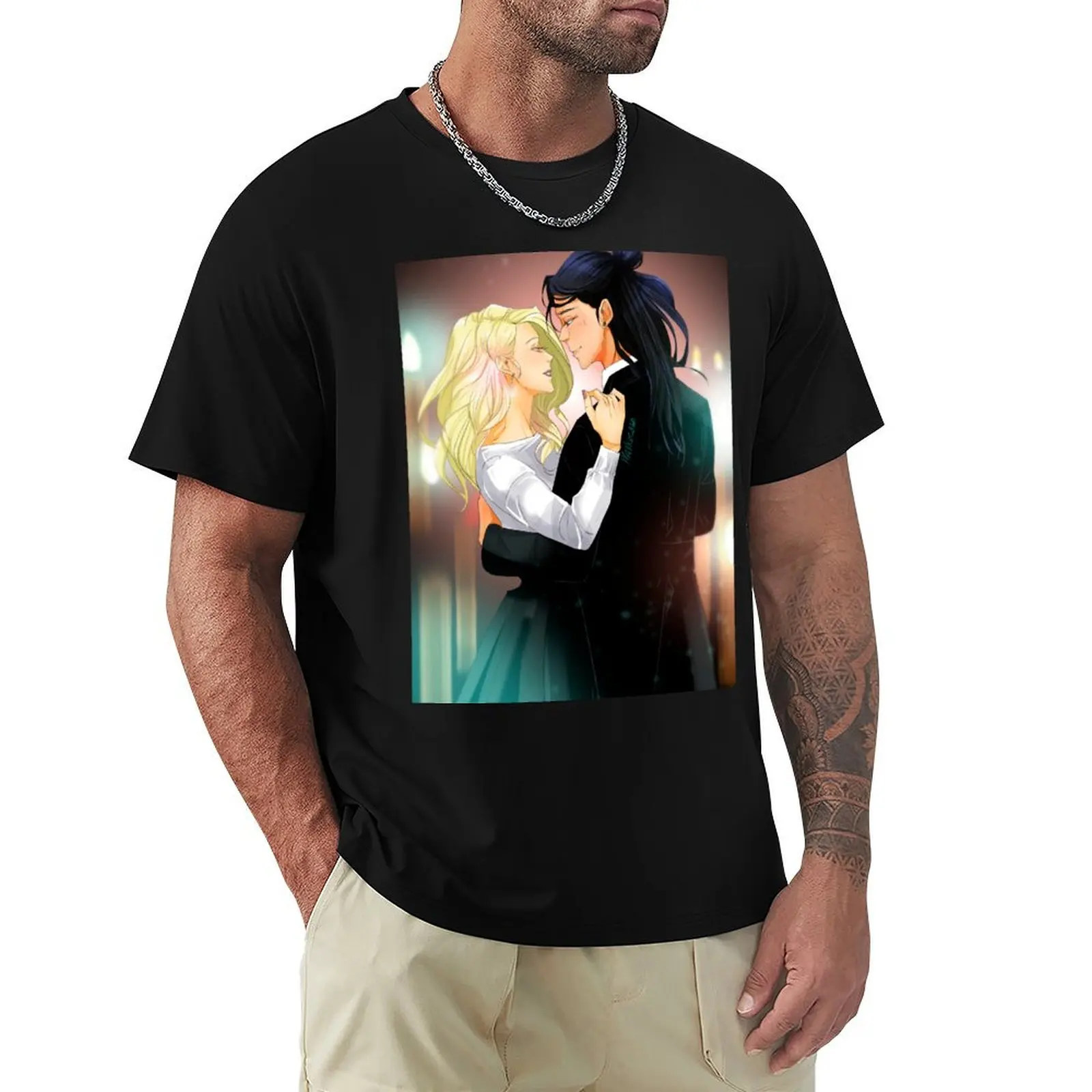 Mitsu and Celia Dance ( Blindfold ) by Mashersan T-Shirt Abstract Pattern Print Top