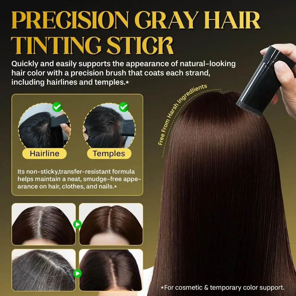 New Waterproof Comb Hair Dye Black Color Sweat-proof Hair Colouring Cream Easy to Use Hair Dye Comb Stick for Gray Hair Coverage