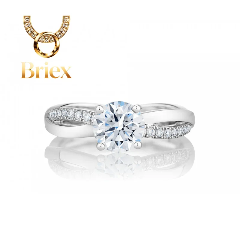 

Briex Jewelry Unique PT950 Engagement Ring Test Positive 1Ctw 6.5mm Round Cut Luxury Moisssanite Ring Prongs Setting Platinum 95