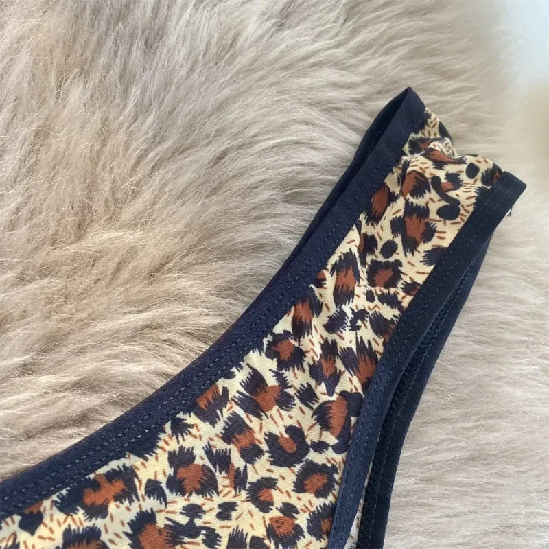 Leopard-print Sexy Underwear Women Low Waist Lace Women Panties Seamless Silk Cotton Hollow Out Thongs Female Briefs Underwear image 4