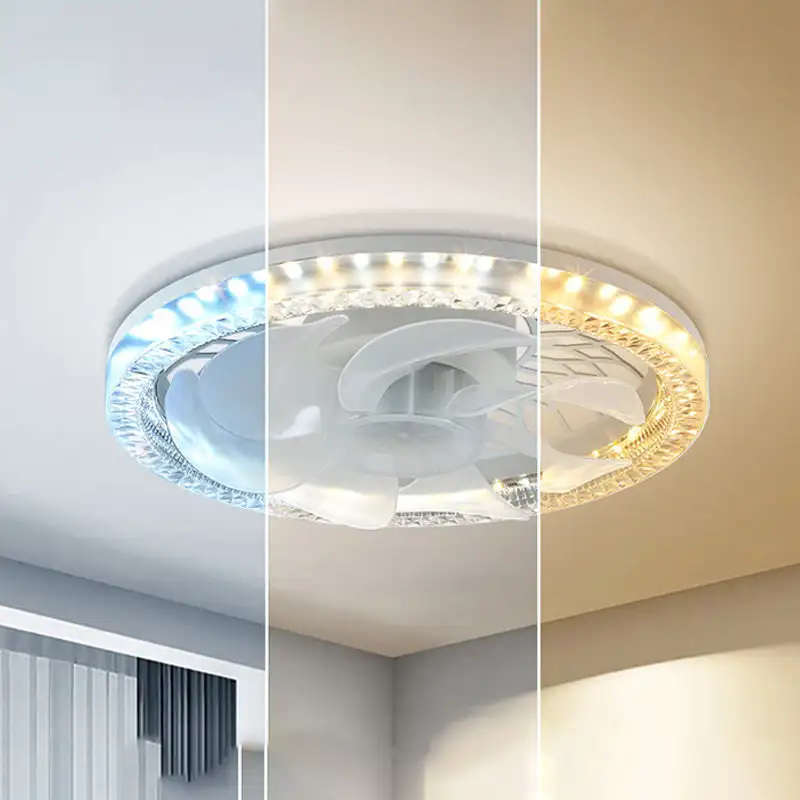 Imagem -02 - Luz Fan Mudo Ajustável com Controle Remoto Quarto Luzes Ventilador de Teto E27 Led Lâmpada Elétrica para Quarto em 1