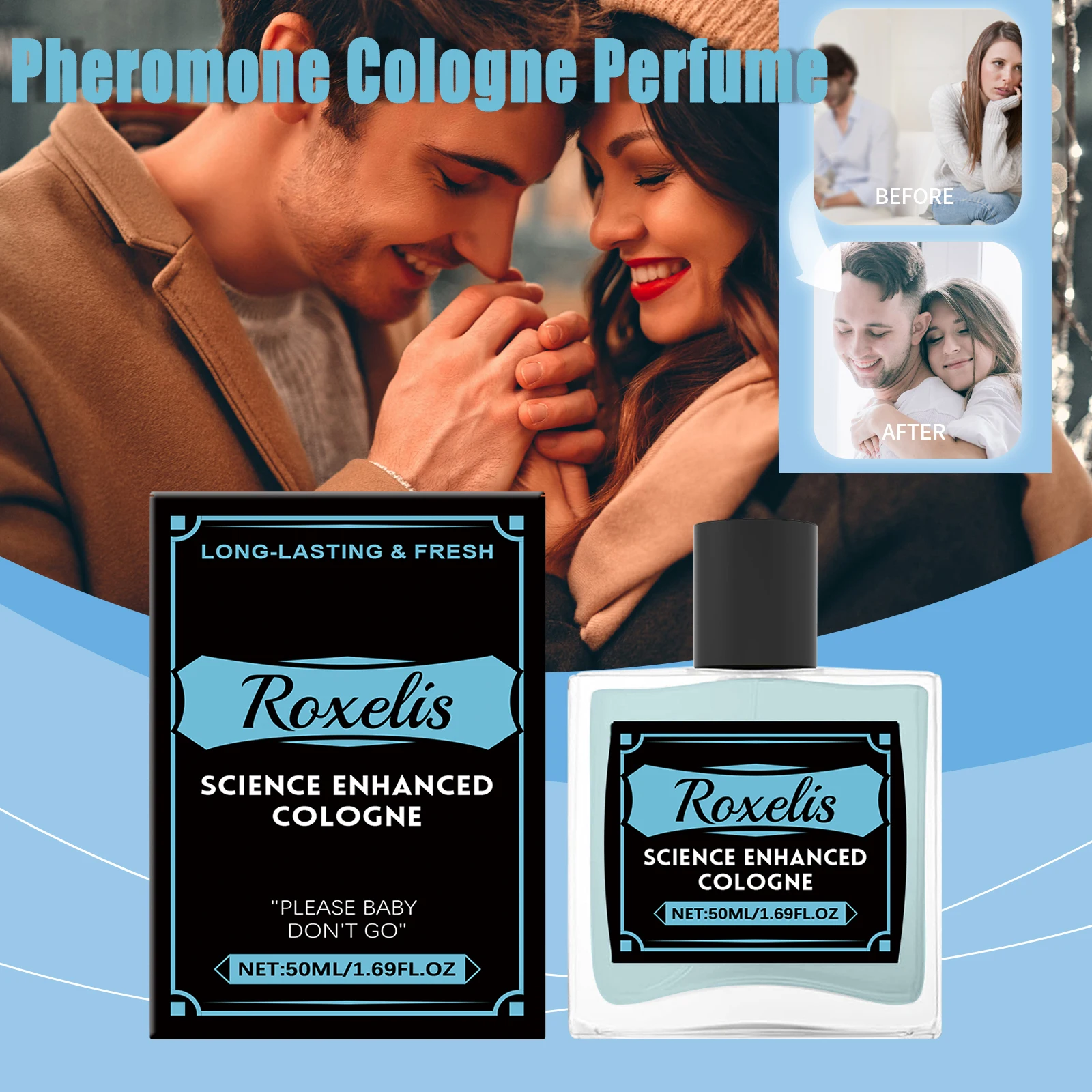 

Roxelis Pheromone Cologne Perfume Long Lasting Business Gentleman Charming Scent Refreshing Couple Dating Glamour Perfume