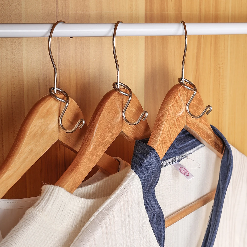 2/10 Stück Edelstahl-Kleiderbügel-Verbinderhaken, Verlängerungsgestell, Mini-Kleideraufbewahrungshaken, Kleiderschrank-Organizer-Bügel – Detail 2