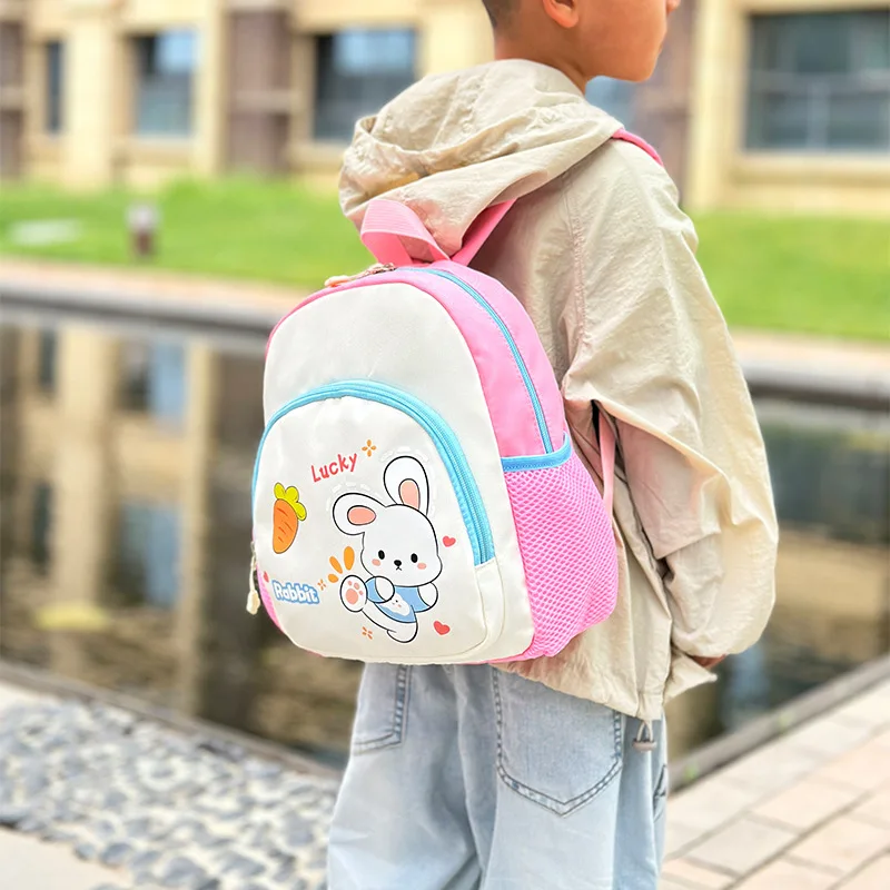 Sacs à dos de dinosaure de dessin animé pour enfants de la maternelle, sac de collation de sortie légère, lapin mignon, sacs d'école pour tout-petits, garçons, filles