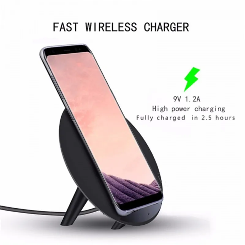 

Desk Phone Holder 10W Wireless Charger for iPhone S6 S7 Note5 USB 5V 2A QI Fast Charging Wireless Chargers for Samsung S8 S9