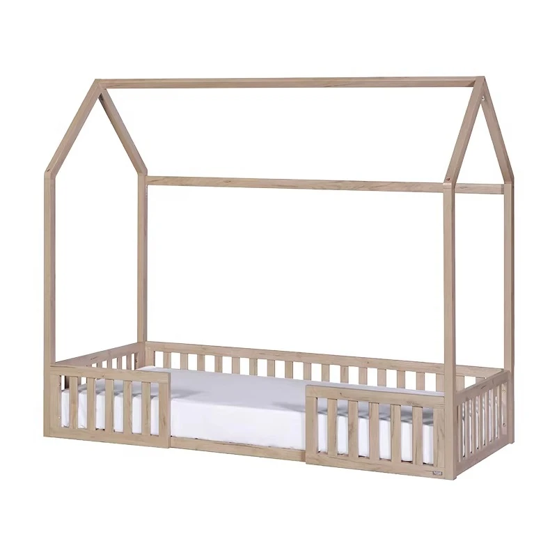 

Tatami, log cabin floor-to-ceiling bed, paint-free odorless low bed with guardrail, floor bed