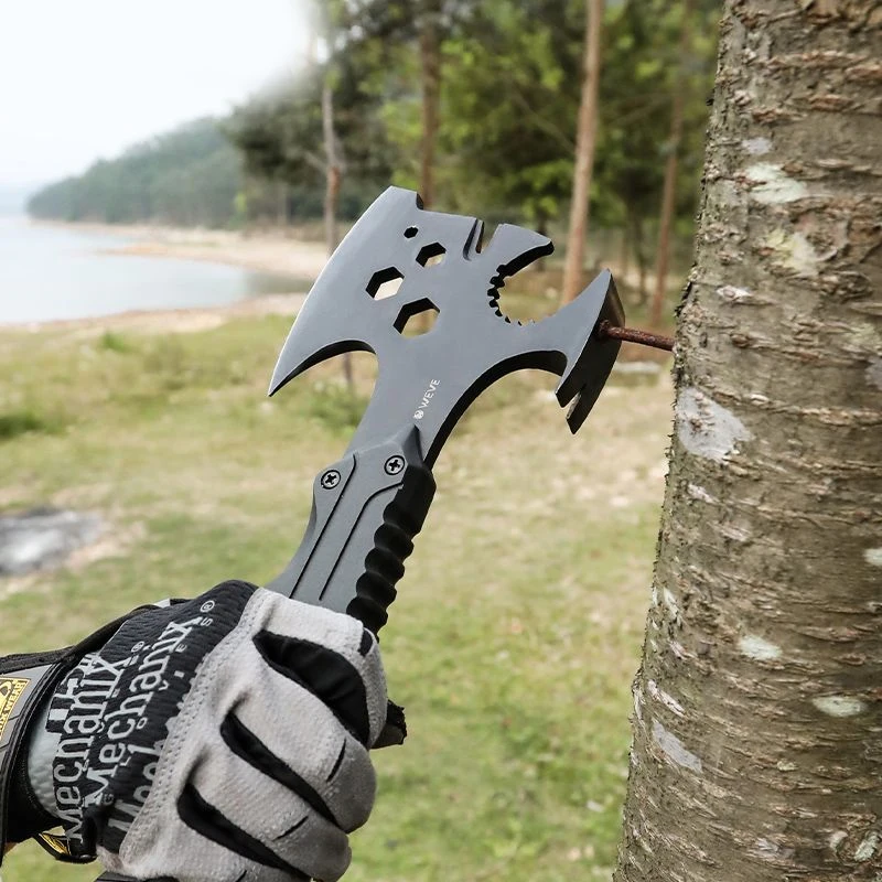 Outdoor EDC Portable Multifunctional Axe Camping Self-defense Emergency Hammer Survival Whistle Tool