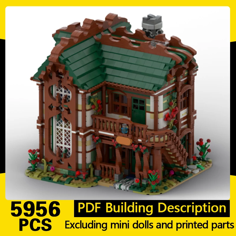 Medieval Castle Model MOC Building Bricks Green And Red Potion House Modular Technology Gifts Holiday Assemble Children Toys